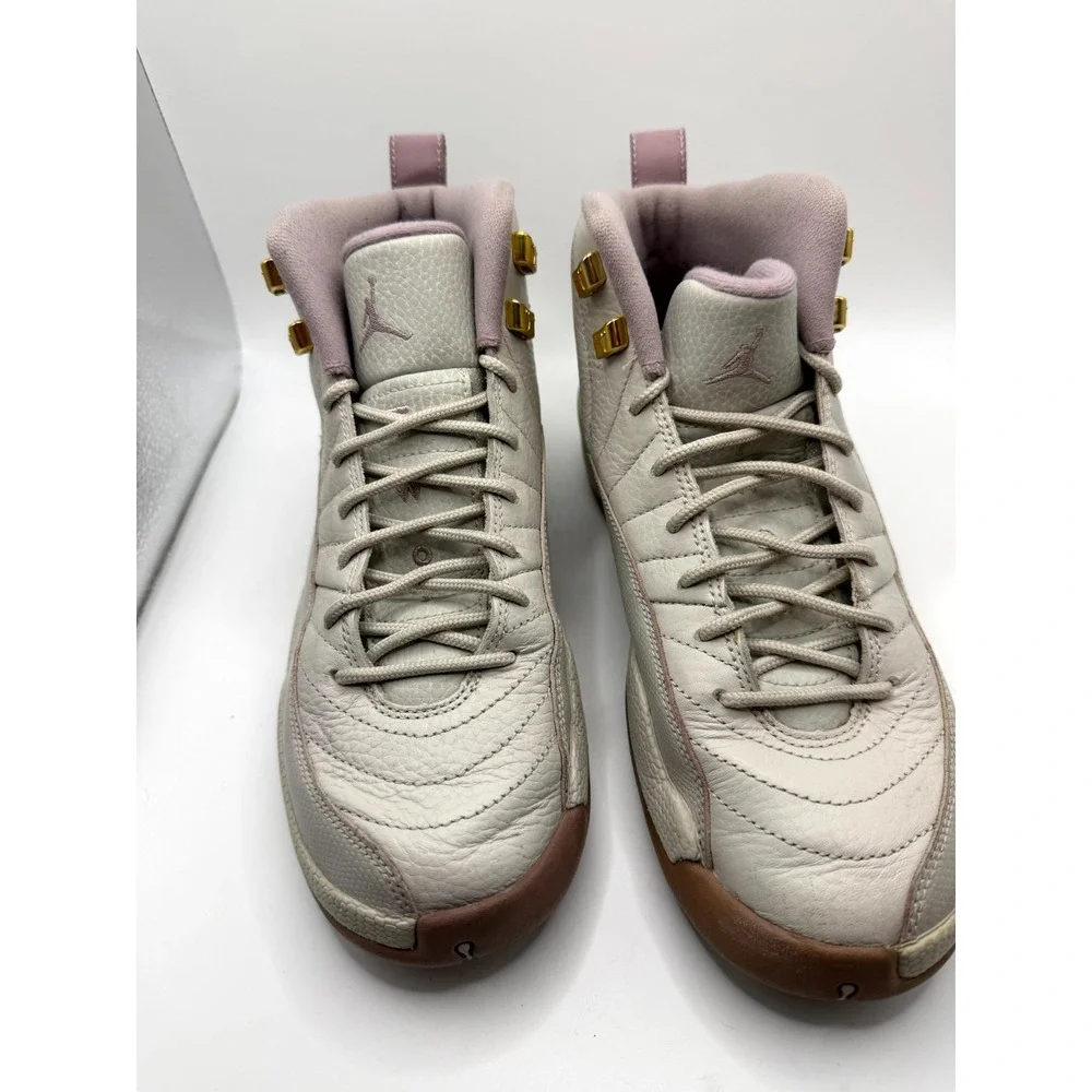 Air Jordan‎ 12 Retro GG 845028-025 Kids 6.5 Sneaker Plum Fog White Leather Shoes